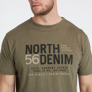 North 56°4 / North 56Denim North 56Denim Printed T-shirt T-shirt 0659 Dusty Olive Green