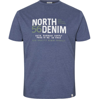 North 56°4 / North 56Denim North 56Denim Printed T-shirt TALL T-shirt 0555 Blue Melange