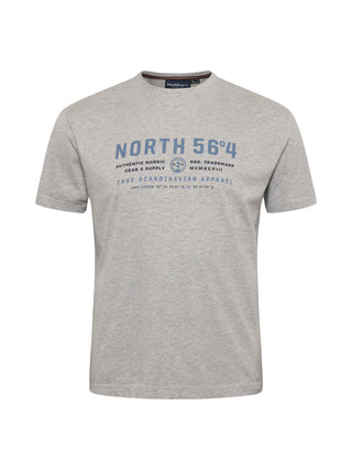 North 56°4 / North 56Denim North 56°4 Printed T-shirt T-shirt 0050 Grey Melange