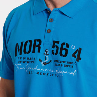 North 56°4 / North 56Denim North 56°4 polo w/big embroidey TALL Polo SS 0579 Mykonos Blue